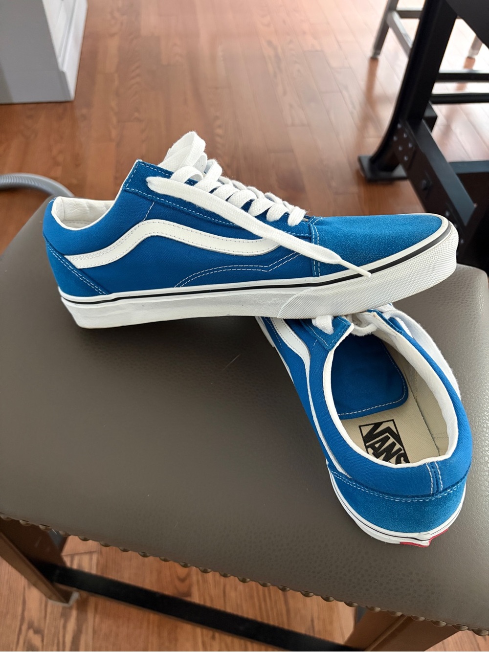 Vans Blue and White Old Skool Low-Top Sneakers